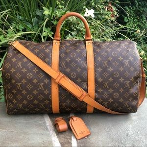 💯LV Keepall Bandouliere 50 •W/STRAP & ACCESSORIES